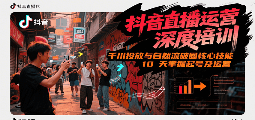 抖音直播运营深度培训，千川投放与自然流核心技能，10天掌握起号及运营(6-7月新课)-琴书聊项目