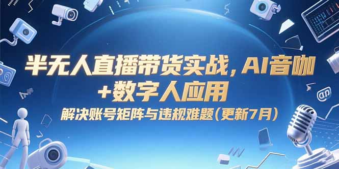 半无人直播带货实战，AI音咖+数字人应用 解决账号矩阵与违规难题(更新7月-琴书聊项目