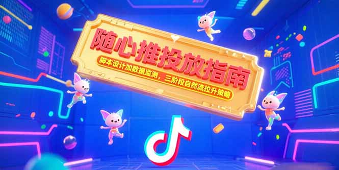 随心推投放指南，脚本设计加数据监测，三阶段自然流拉升策略-琴书聊项目