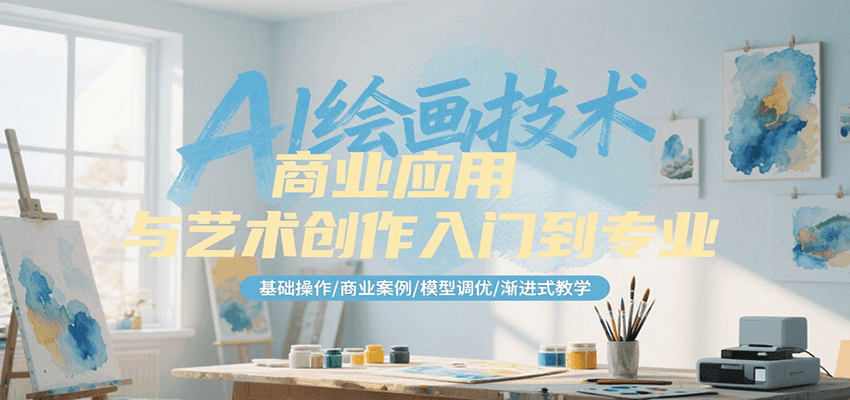 AI绘画技术商业应用与艺术创作入门到专业，基础操作/商业案例/模型调优/渐进式教学-琴书聊项目
