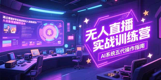 无人直播实操训练营，从设备搭建到话术，AI系统五代操作指南(7月更新-琴书聊项目