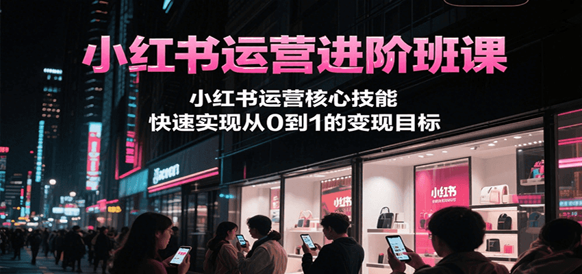 小红书运营进阶班课，小红书运营核心技能，快速实现从0到1的变现目标-琴书聊项目