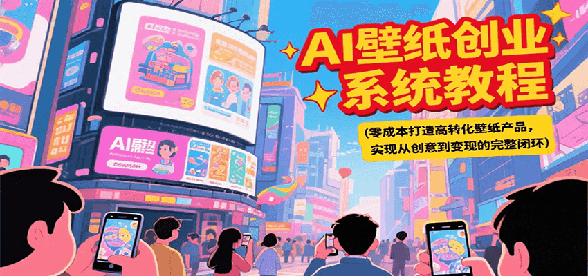 AI壁纸创业系统教程，零成本打造高转化壁纸产品，实现从创意到变现的完整闭环-琴书聊项目
