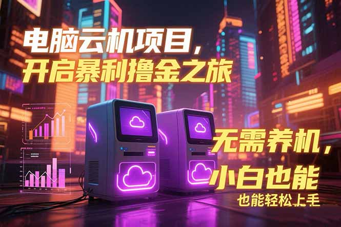 电脑云机项目 暴力撸金玩法，不需要养机 配置没有要求 单机100个窗口一…-琴书聊项目