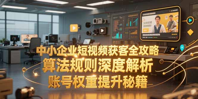 中小企业短视频获客全攻略，算法规则深度解析，账号权重提升秘籍-琴书聊项目