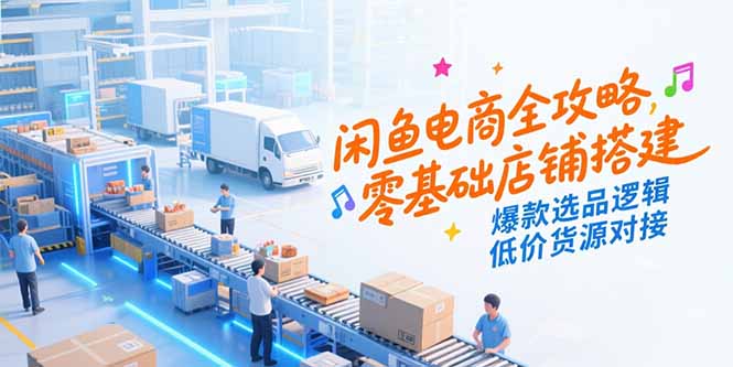 闲鱼电商全攻略，零基础店铺搭建，爆款选品逻辑，低价货源对接-琴书聊项目