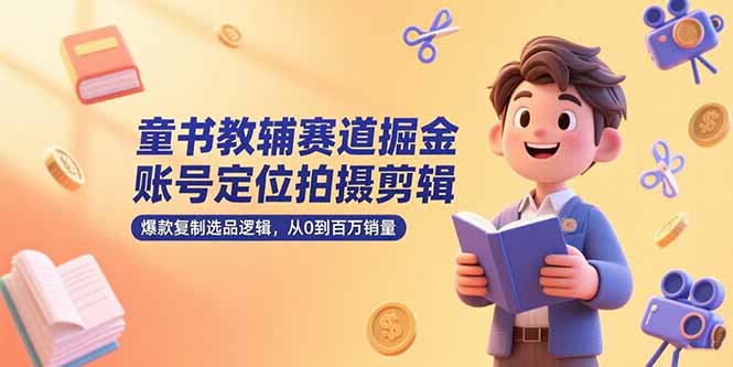 童书教辅赛道掘金，账号定位拍摄剪辑，爆款复制选品逻辑，从0到百万销量-琴书聊项目