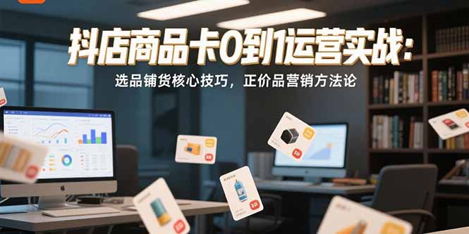 抖店商品卡0到1运营实战：选品铺货核心技巧，正价品营销方法论-琴书聊项目