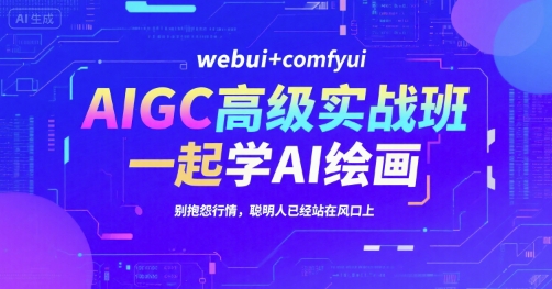 AIGC高级实战班，webui+comfyui，一起学AI绘画，别抱怨行情，聪明人已经站在风口上-琴书聊项目