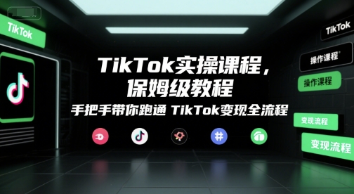 TikTok实操课程，保姆级教程，手把手带你跑通TikTok变现全流程-琴书聊项目