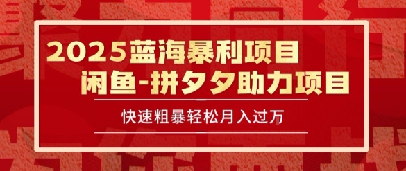 2025 最新闲鱼蓝海暴利项目 快速粗暴让你月入过1W不是梦，保姆级教程【揭秘】-琴书聊项目