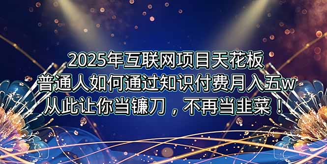 2025年互联网项目天花板，普通人如何通过卖项目实现逆风翻盘，月入5W＋！-琴书聊项目