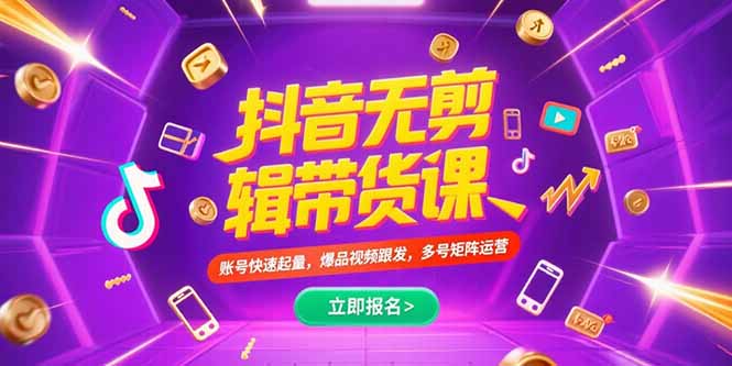 抖音不剪辑带货课，账号快速起量，爆品视频跟发，多号矩阵运营-琴书聊项目