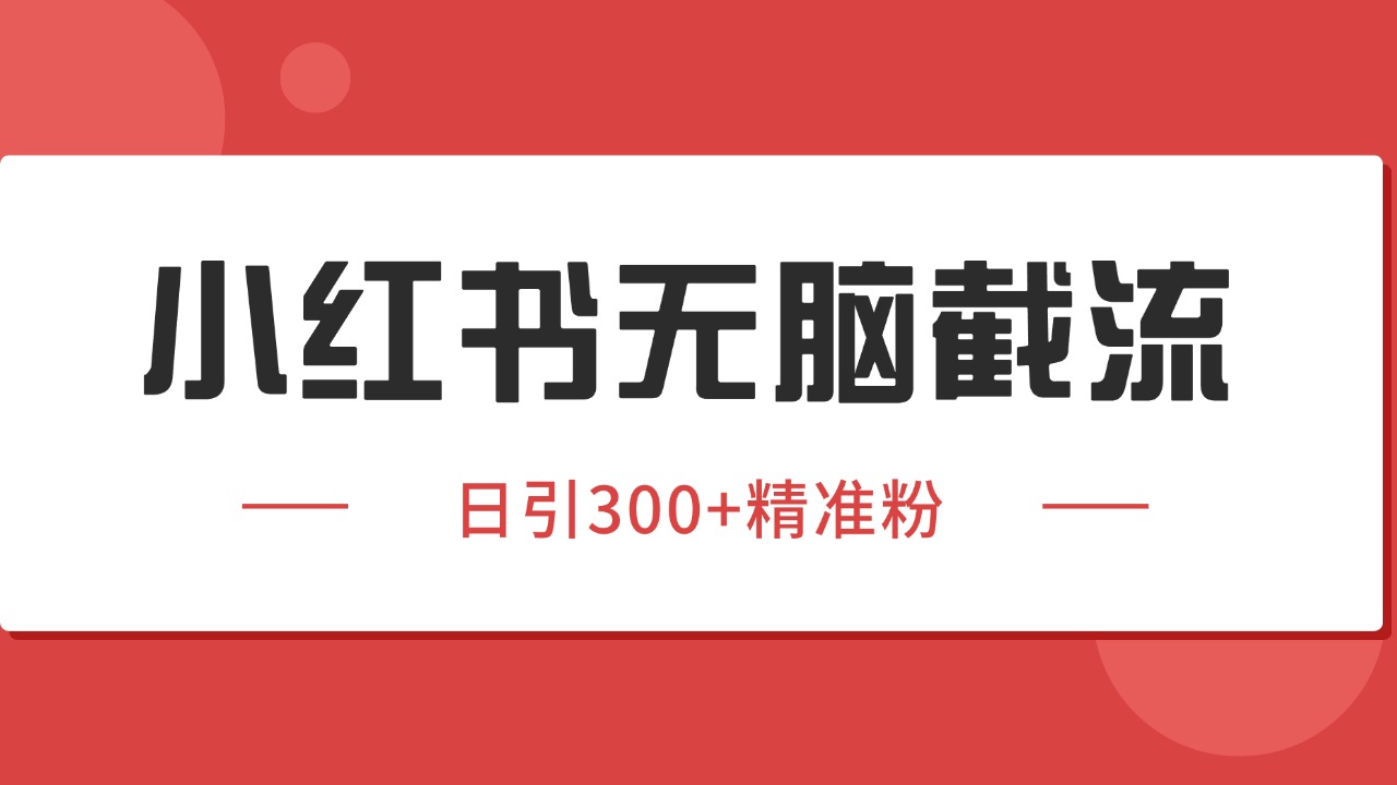 小红书截流同行客源，独家野路子获客玩法 日引200+暴力获客-琴书聊项目