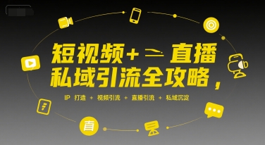 短视频+直播私域引流全攻略，IP打造 +视频引流 +直播引流 +私域沉淀-琴书聊项目