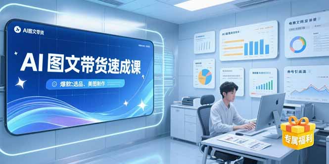 AI图文带货速成课，养号引流秘籍，爆款选品策略，美图制作全流程-琴书聊项目