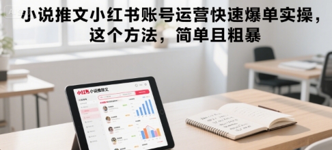 小说推文小红书账号运营快速爆单实操，这个方法，简单且粗暴-琴书聊项目