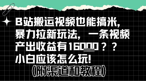 b站掘金计划？搬运视频也能挣拉新的收益，小白应该怎么玩！-琴书聊项目