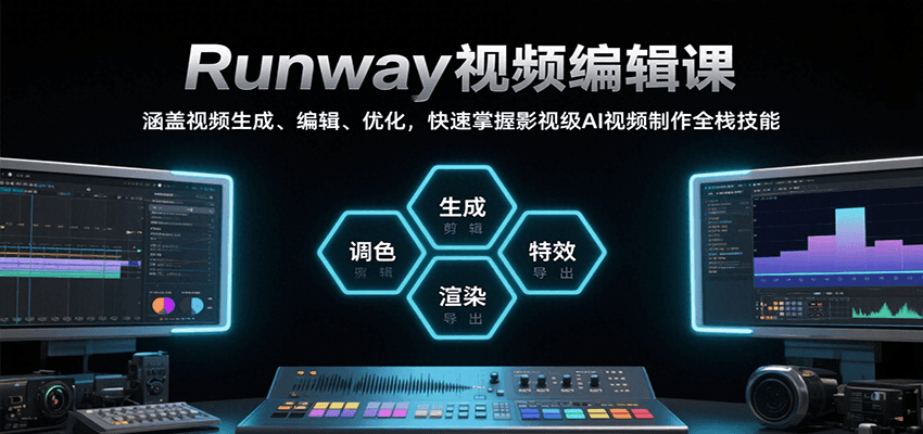 Runway视频编辑课，涵盖视频生成、编辑、优化，快速掌握影视级AI视频制作全栈技能-琴书聊项目