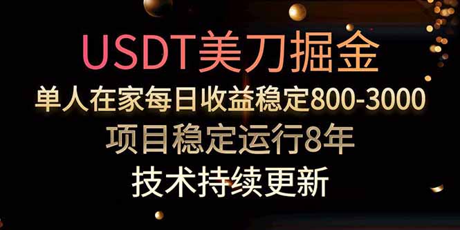 USDT美刀掘金，单人每日收益800-3000，稳定运行8年-琴书聊项目