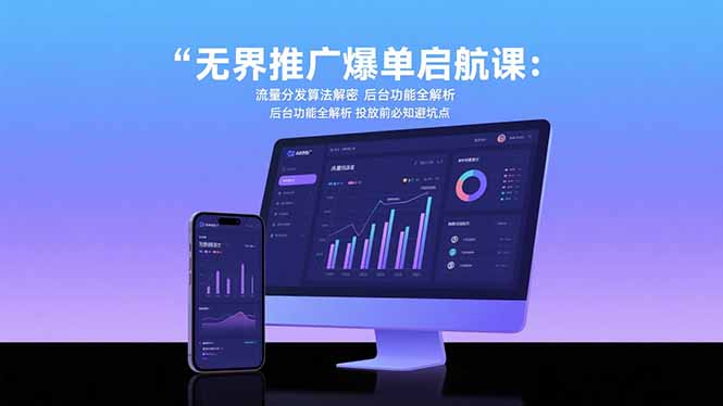 无界推广爆单启航课：流量分发算法解密 后台功能全解析 投放前必知避坑点-琴书聊项目