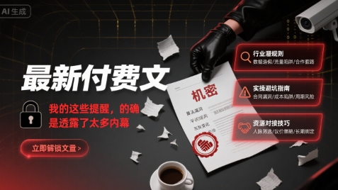 最新付费文：我的这些提醒，的确是透露了太多内幕-琴书聊项目