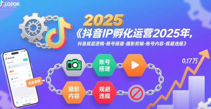 抖音IP孵化运营2025年，抖音底层逻辑-账号搭建-摄影剪辑-账号内容-规避违规-琴书聊项目