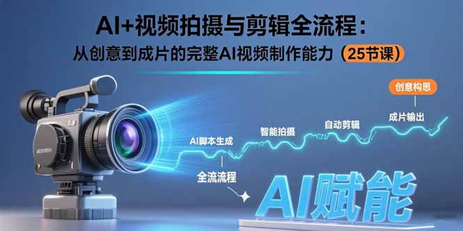 AI+视频拍摄与剪辑全流程：从创意到成片的完整AI视频制作能力(25节课-琴书聊项目
