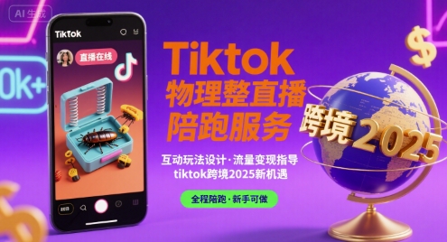 Tiktok物理整蛊直播陪跑服务-tiktok跨境2025-琴书聊项目
