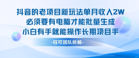 老项目新玩法单月收入2W小白有手就能操作长期项目-琴书聊项目