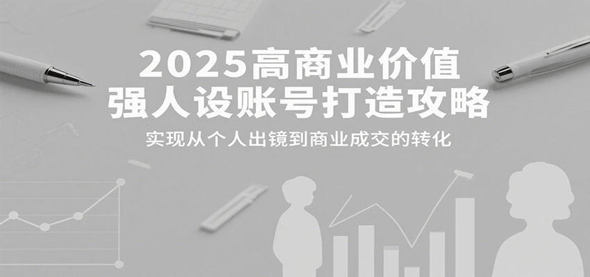 2025高商业价值强人设账号打造攻略，实现从个人出镜到商业成交的转化-琴书聊项目
