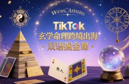 TikTok玄学命理跨境出海双语掘金课，手把手教你用命理知识精准直击海外用户痛点-琴书聊项目