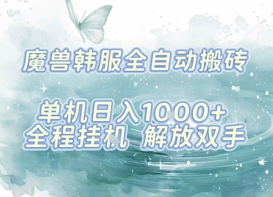 最新韩服游戏搬砖，单机日入1k+，全自动运行挂G项目，解放双手【揭秘】-琴书聊项目
