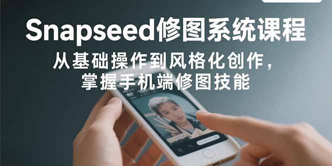 Snapseed修图系统课程：从基础操作到风格化创作，掌握手机端修图技能-琴书聊项目