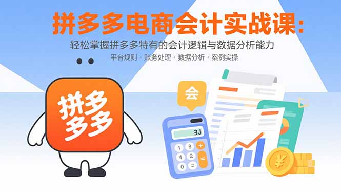 拼多多电商会计实战课：轻松掌握拼多多特有的会计逻辑与数据分析能力-琴书聊项目