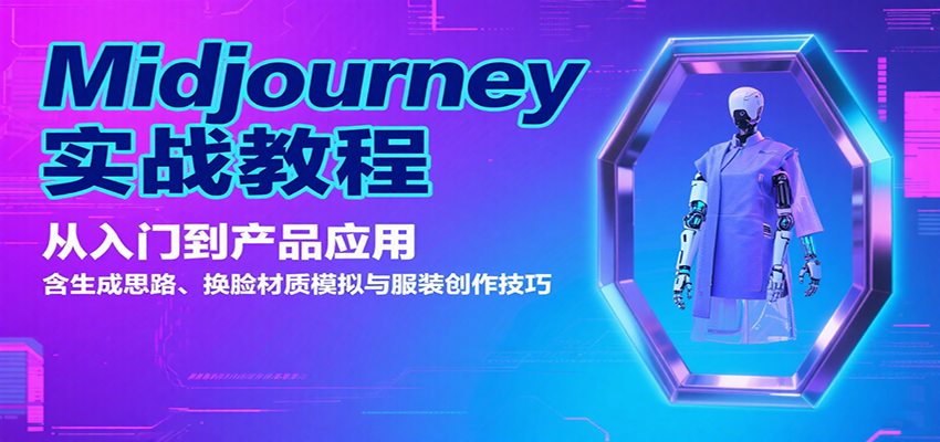 Midjourney实战教程：从入门到产品应用，含生成思路、换脸材质模拟与服装创作技巧-琴书聊项目