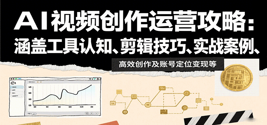 AI视频创作运营攻略：涵盖工具认知、剪辑技巧、实战案例、高效创作及账号定位变现等-琴书聊项目