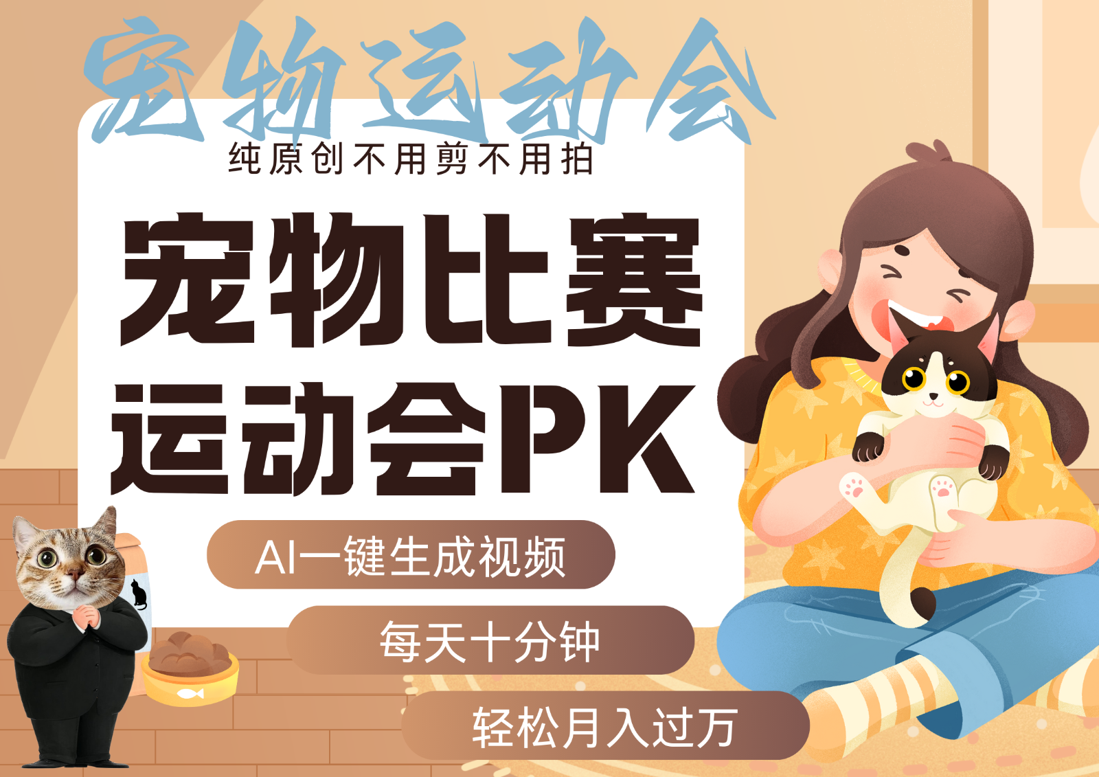 AI萌宠运动员跳水 射击 篮球 足球比赛 每天十分钟 附详细提示词文案库 代替做…-琴书聊项目