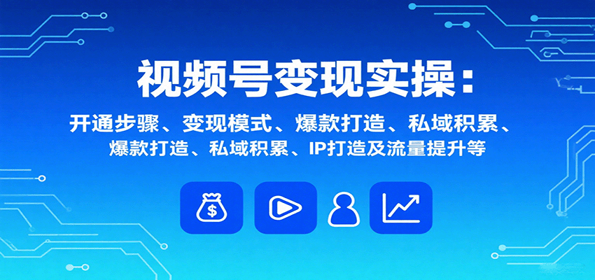 视频号变现实操，含开通步骤、变现模式、爆款打造、私域积累、IP打造及流量提升等-琴书聊项目