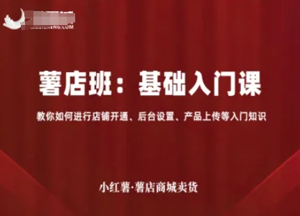 小红薯薯店商城卖货，基础入门课，教你如何进行店铺开通、后台设置、产品上传等入门知识-琴书聊项目