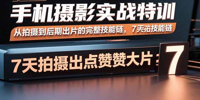 手机摄影实战特训，从拍摄到后期出片的完整技能链，7天拍出点赞大片-琴书聊项目