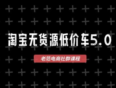 淘宝无货源价车5.0，2025最新VIP淘宝无货源课程，1688代发，蓝海选品，零成本创业首选(更新)-琴书聊项目