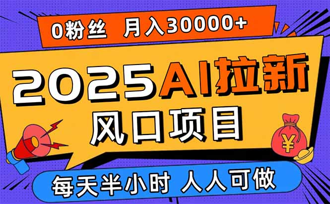 2025AI拉新风口项目，0粉0基础月入30000+新手小白轻松学会-琴书聊项目