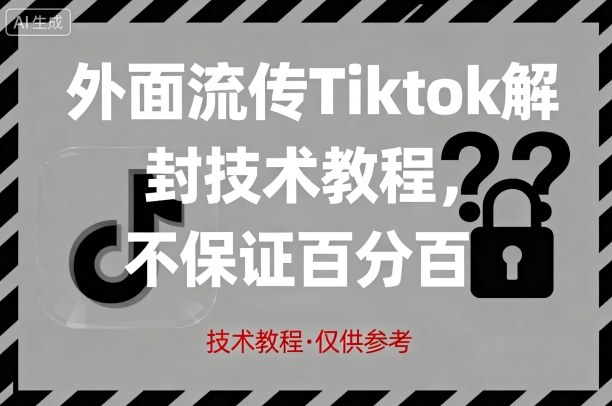 外面流传Tiktok解封技术教程，不保证百分百，具体自测-琴书聊项目