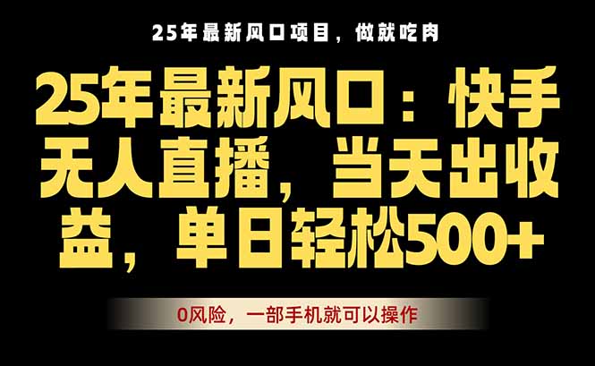 25年最新无人直播玩法，当天秒出单，一部手机就可操作-琴书聊项目