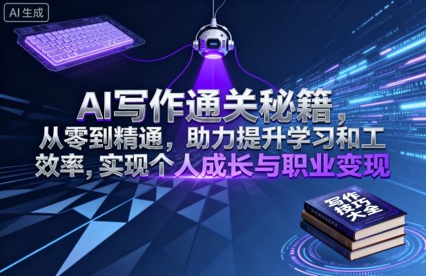AI写作通关秘籍，从零到精通，助力提升学习和工作效率，实现个人成长与职业变现-琴书聊项目