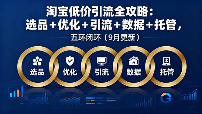 淘宝低价引流全攻略：选品＋优化＋引流＋数据＋托管，五环闭环(9月更新-琴书聊项目