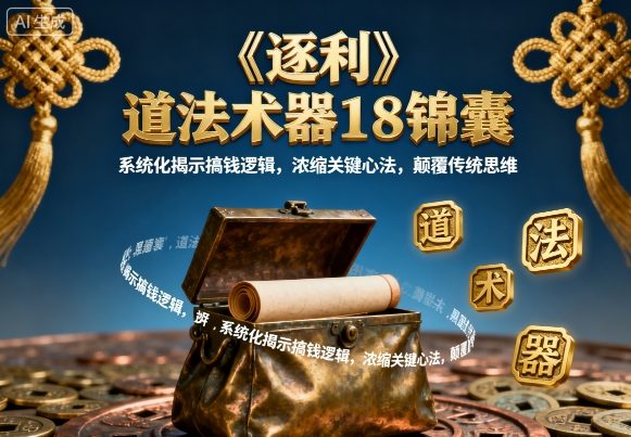 《逐利》道法术器18锦囊，系统化揭示搞钱逻辑，浓缩关键心法，颠覆传统思维-琴书聊项目