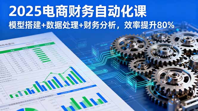 2025电商财务自动化课，模型搭建+数据处理+财务分析，效率提升80%-琴书聊项目