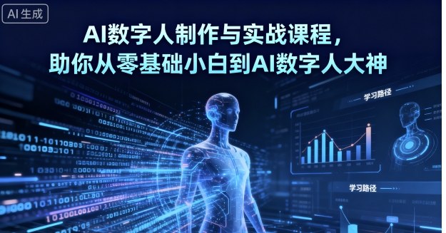AI数字人制作与实战课程，助你从零基础小白到AI数字人大神-琴书聊项目